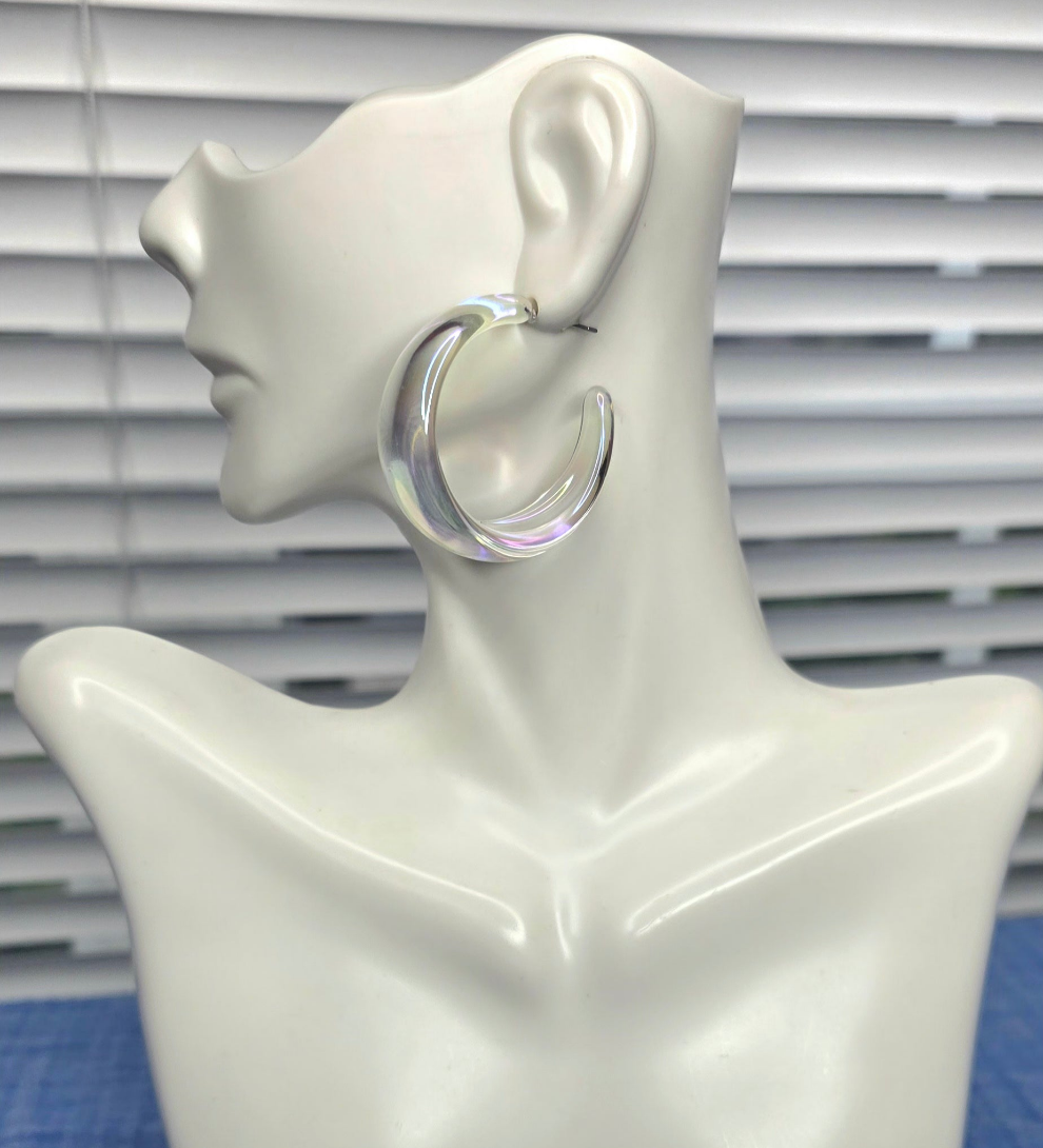 Clear Hoops - Iridescent