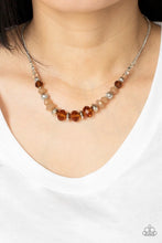 Load image into Gallery viewer, Turn Up the Tea Lights - Brown - Silver Necklace

