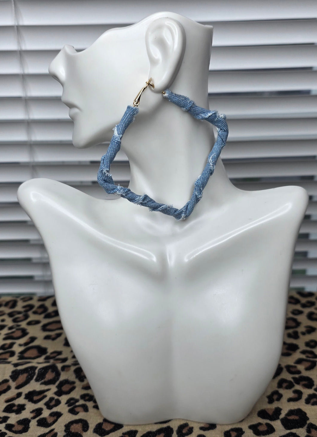 Square Denim Hoops