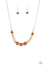 Load image into Gallery viewer, Turn Up the Tea Lights - Brown - Silver Necklace
