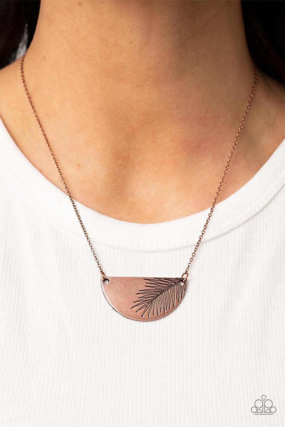 Cool, Palm, And Collected - Copper Necklace