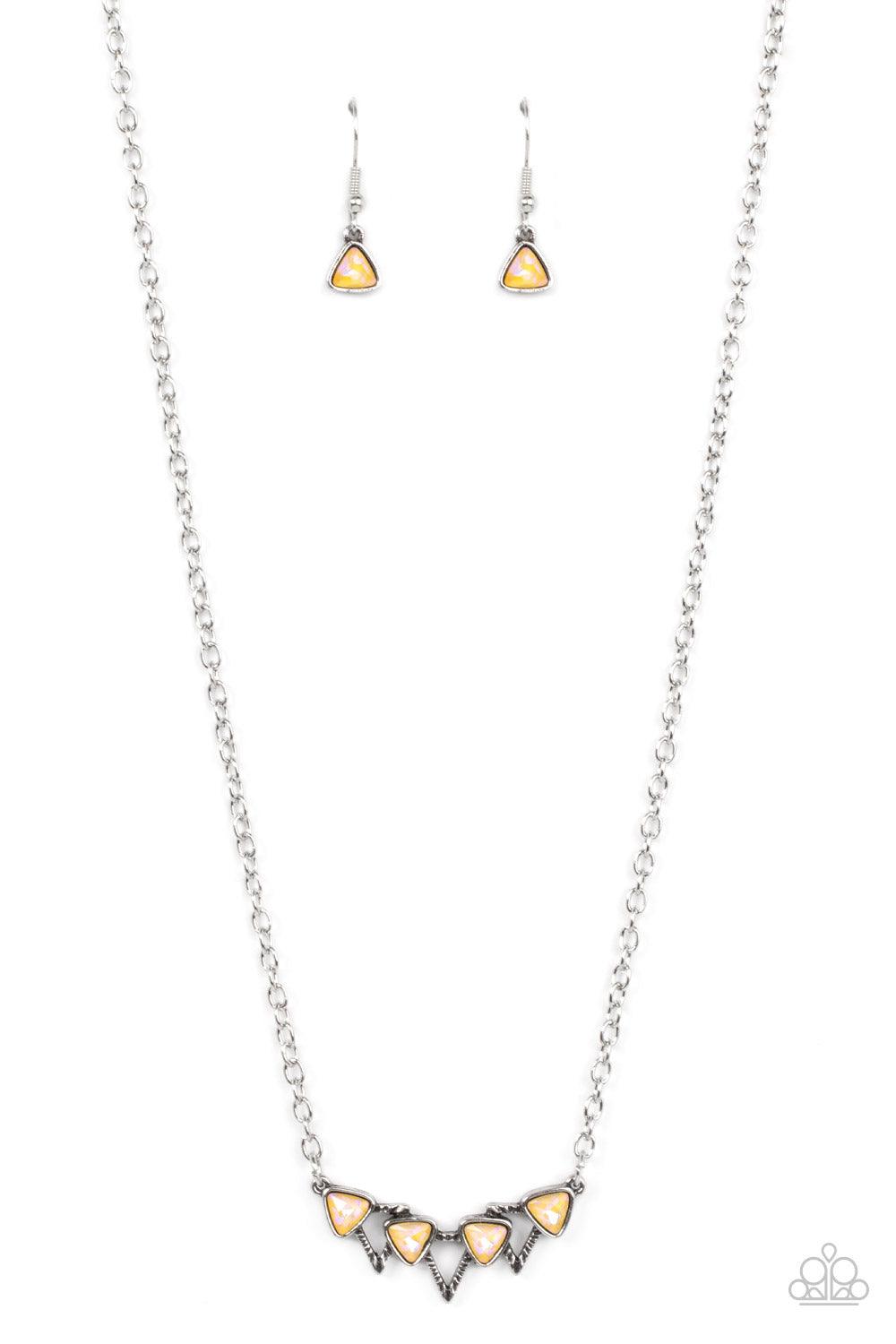 Pyramid Prowl - Yellow Necklace