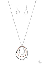 Load image into Gallery viewer, Revamped Relic - Silver and Rose Gold Hammered Oval Necklace
