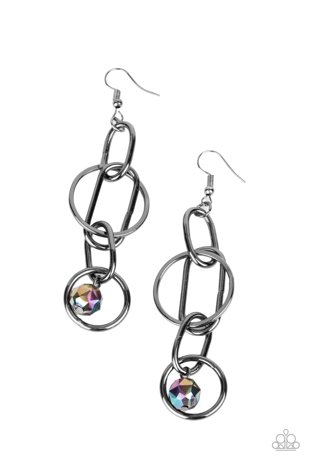 Paparazzi Park Avenue Princess - Gunmetal Multi Oil Spill Earrings